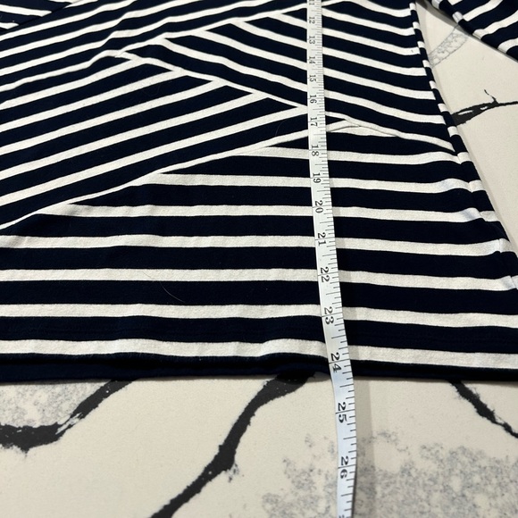 Talbots jersey pullover with deep blue and white stripes - Picture 5 of 7